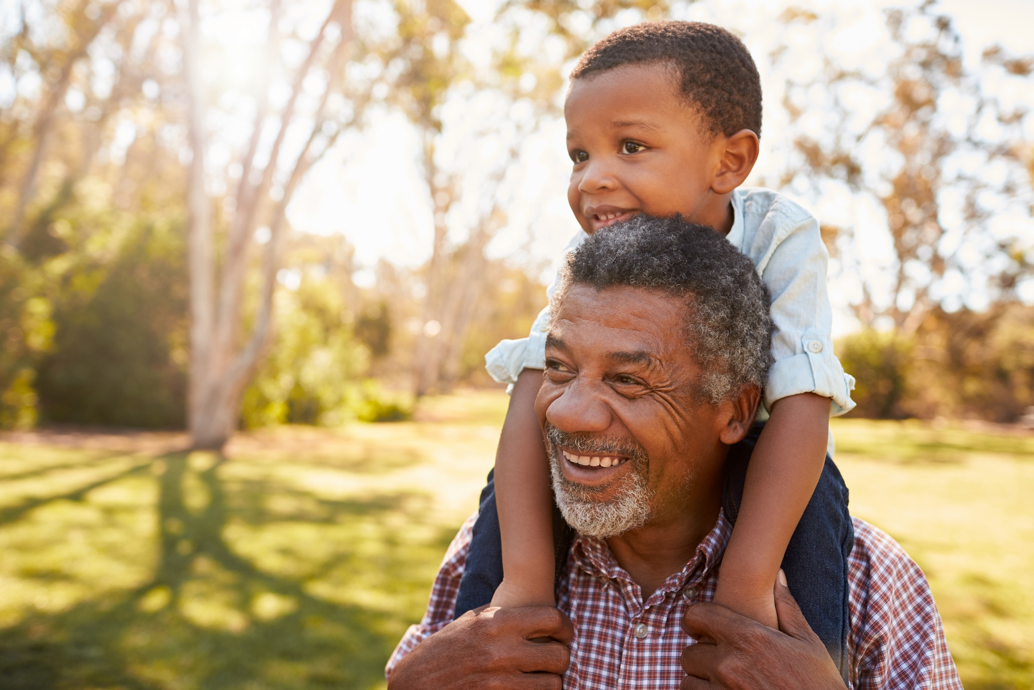 Elderly man with child